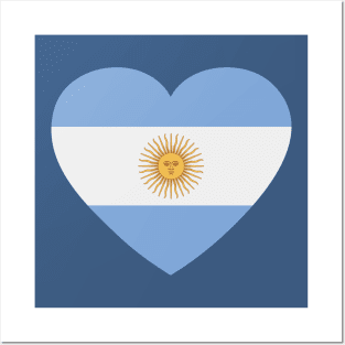 I Love Argentina // Heart-Shaped Argentine Flag Posters and Art